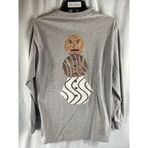 QUARTER SNACKS New York Skateboards Snowman Logo Shirt Gray Mens Medium Cakes